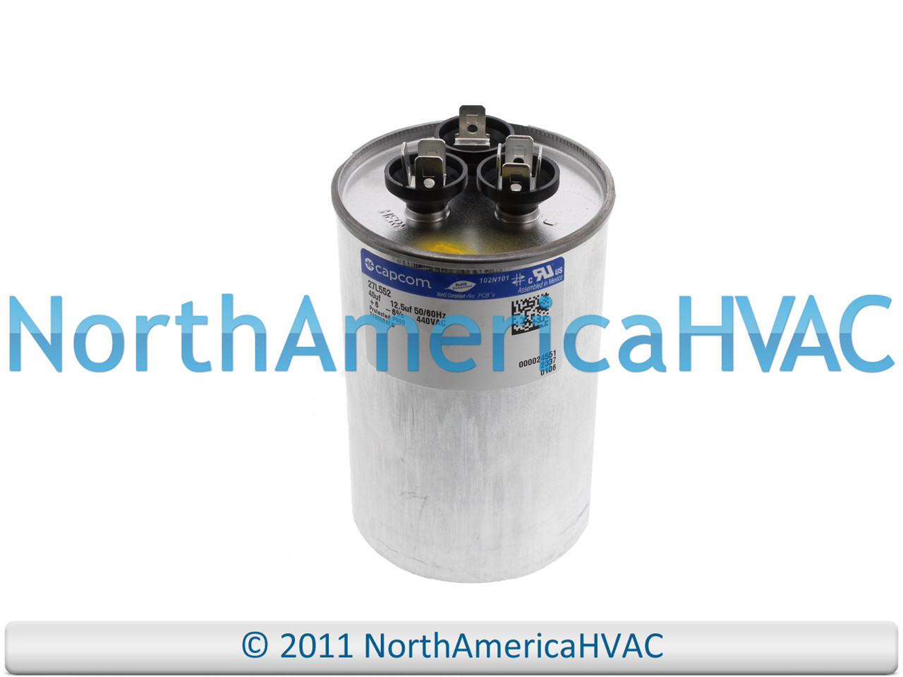 Capacitor 40/12.5 uf MFD 440 volt Replaces Capcom GE Genteq